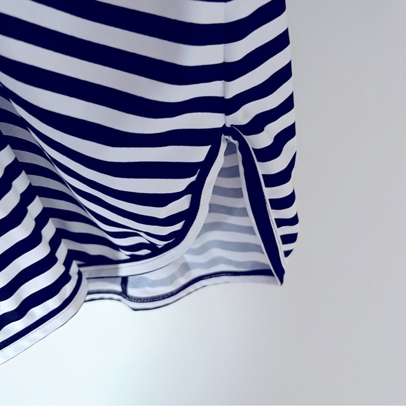 Coolibar Seacoast Swim Cover-Up Hooded Dress Black & White Stripe Beachy Coastal - Picture 10 of 16